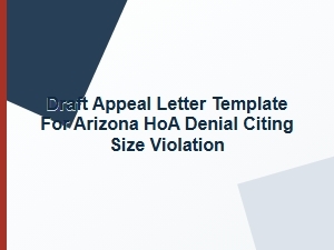 Arizona Hoa Size Violation Appeal Letter Template