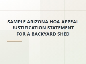 Guide: Hoa Shed Appeal Justification